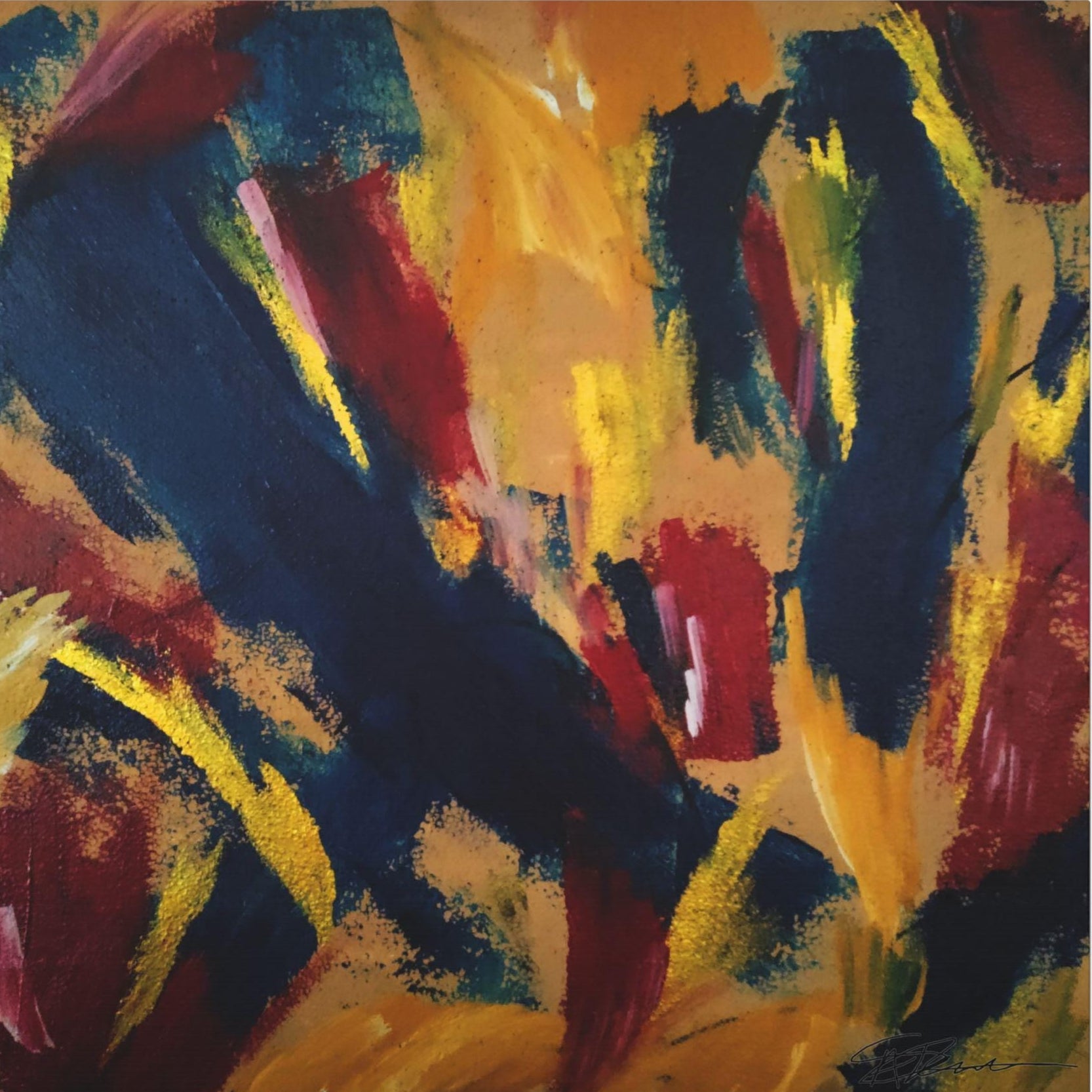 Abstract painting with bold colors 